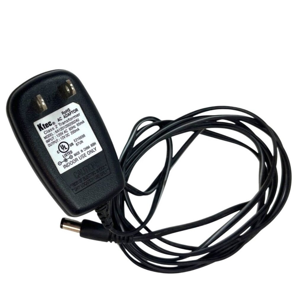 Ktec AC Adapter Class 2 Transformer 12V DC 200mA Model KA12D120020024U Indoor